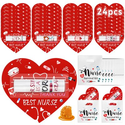 LUYI Nurses Week Gifts Bulk 2025, Nurse Lip Balms with Nursing Bags Party Favors Nurse Appreciation Gifts Patient Access Week Gifts Thank You Inspirational Gifts for Midwife Nurse Day (Pack of 24)