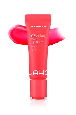 NOLAHOUR Glowing Color Lip Balm 0.35 Oz| Hydrating Lip Balm Lip Gloss for Girls | Vegan Lip Balm &amp; Lip Plumping Gloss | Lip Glowy Balm &amp; Lip Care for Dry Lips | Moisturizing Lip Balm Shy Plum