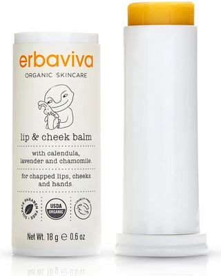 Erbaviva Organic Lip &amp; Cheek Balm - Moisturizing Stick for Baby &amp; Adults | USDA Organic, Shea Butter &amp; Calendula for Dry, Chapped Skin | Lip, Cheek &amp; Hand Protection