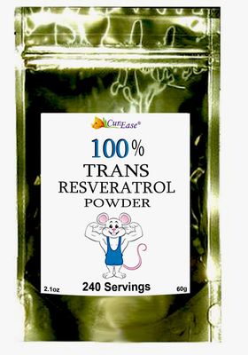 100 Pure Trans Resveratrol Powder 240 Servings 2.1 oz (60 Grams) 250mg Per Servings