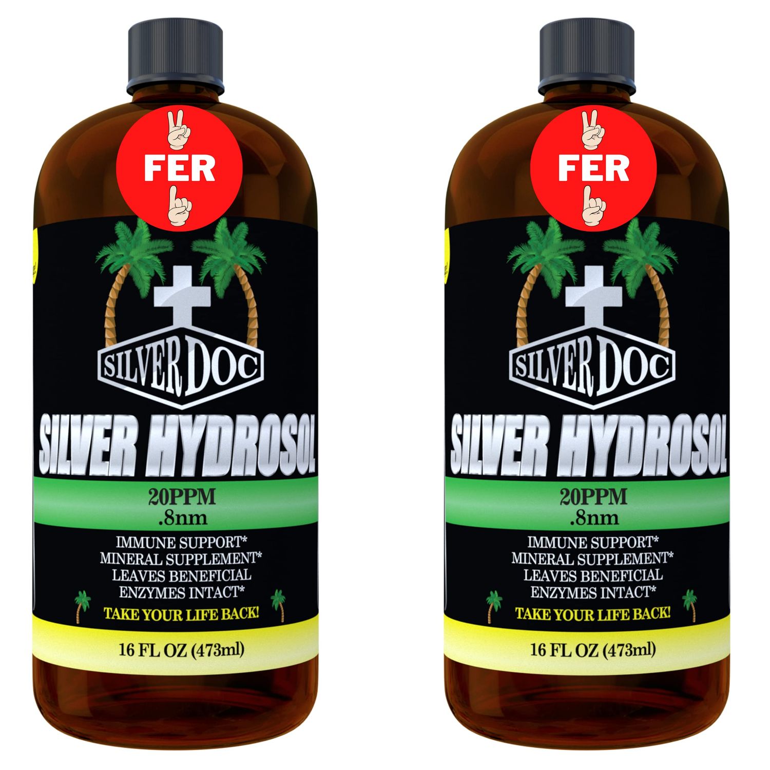 32 oz Total, Silver Doc Silver Hydrosol Mineral Supplement, Natural Alternative and Immune Support, Positively Charged 99 Bio-Available Colloidal Molecules Seek Out Unwanted Visitors