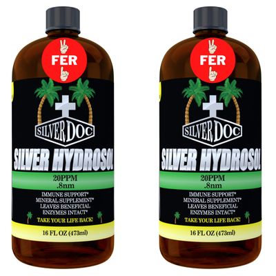 32 oz Total, Silver Doc Silver Hydrosol Mineral Supplement, Natural Alternative and Immune Support, Positively Charged 99 Bio-Available Colloidal Molecules Seek Out Unwanted Visitors