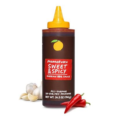 Momofuku Sweet &amp; Spicy Korean BBQ Sauce with Gochujang, Black Pepper, Soy &amp; Garlic for Stir Fry, Barbecue, and Marinade; Umami flavor with Low Spice