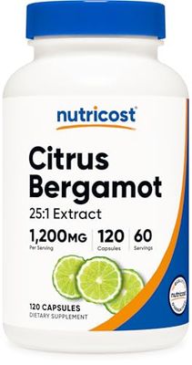 Nutricost Citrus Bergamot Capsules 1,200mg, 120 Capsules - 25:1 Bergamot Extract - 60 Servings, Gluten Free, Vegan &amp; Non-GMO