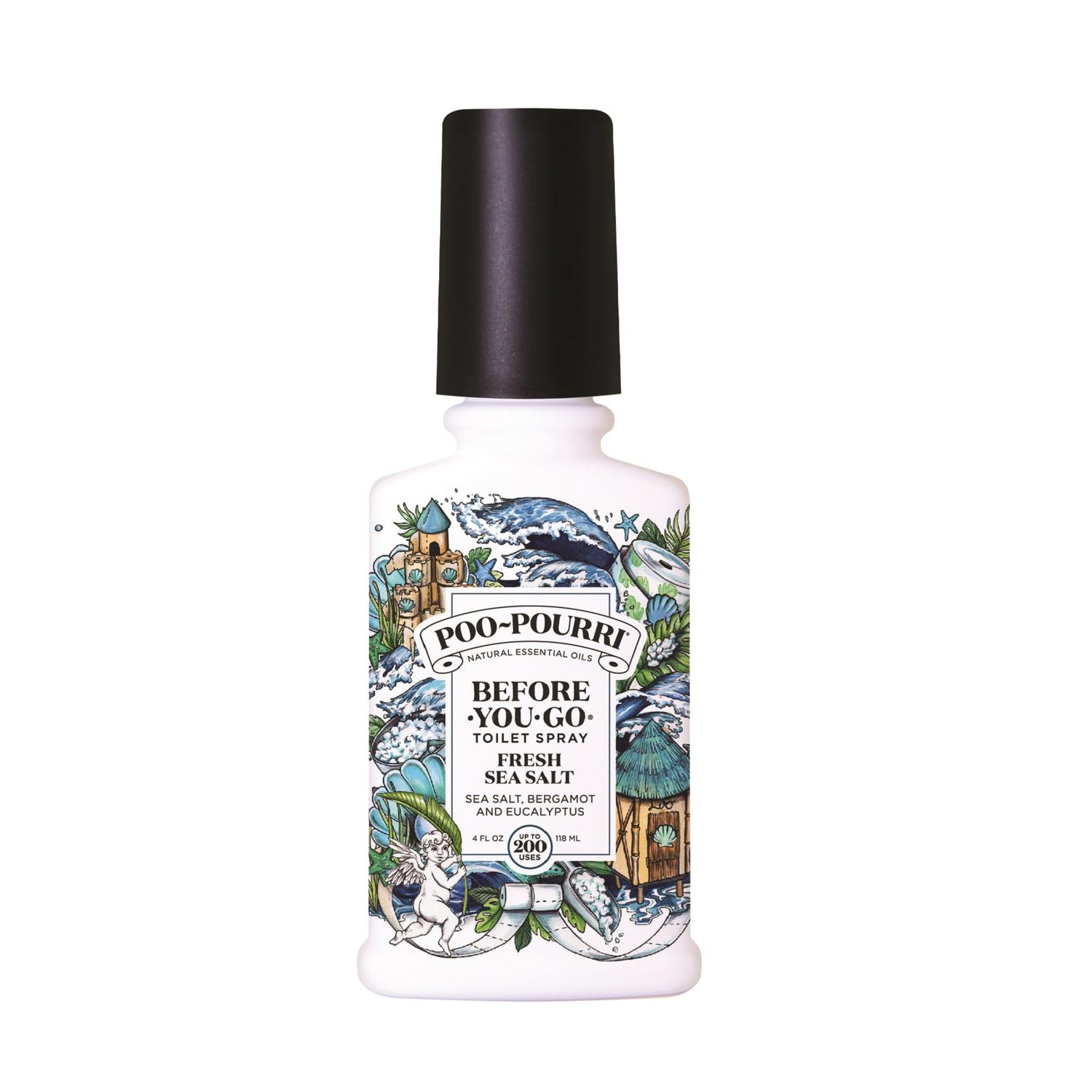 Poo-Pourri Fresh Sea Salt 4oz Before-You-Go Toilet Spray - Instantly Works to Trap Bathroom Odor - Plant Based Ingredients &amp; Essential Oils - Sea Salt, Bergamot &amp; Eucalyptus Scent