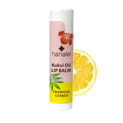 Hanalei Tropical Citrus Lip Balm &amp; Moisturizer - Natural Kukui Oil &amp; Beeswax for Hydrated, Soothed, Soft Lips - Heals Dry, Chapped, Cracked Skin - Long-Lasting Travel-Friendly Lip Care - Tropical
