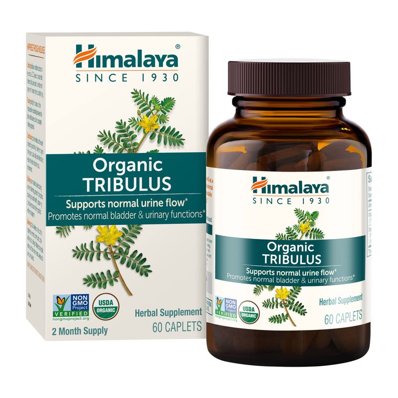 Himalaya Organic Tribulus Terrestris, Herbal Supplement for Urinary Support and Flow, Bladder Function, Prostate Support, Stamina, Male Energy, Non-GMO, USDA Organic, Vegan, 688 mg, 60 Caplets