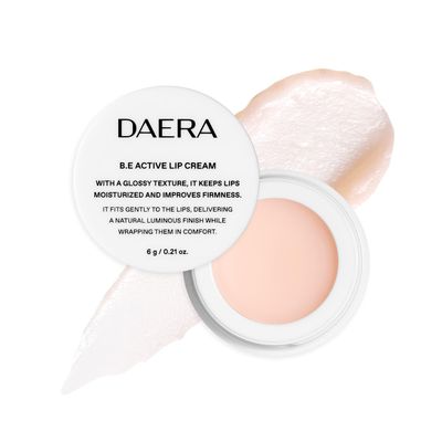 Daera B.E Active Lip Cream 6g, Hydrating, Moisturizing &amp; Plumping Korean Overnight Sleeping Mask for Dry Lips, Glossy Finish, Natural Ingredients, Non-Irritating, Gentle for Sensitive Skin