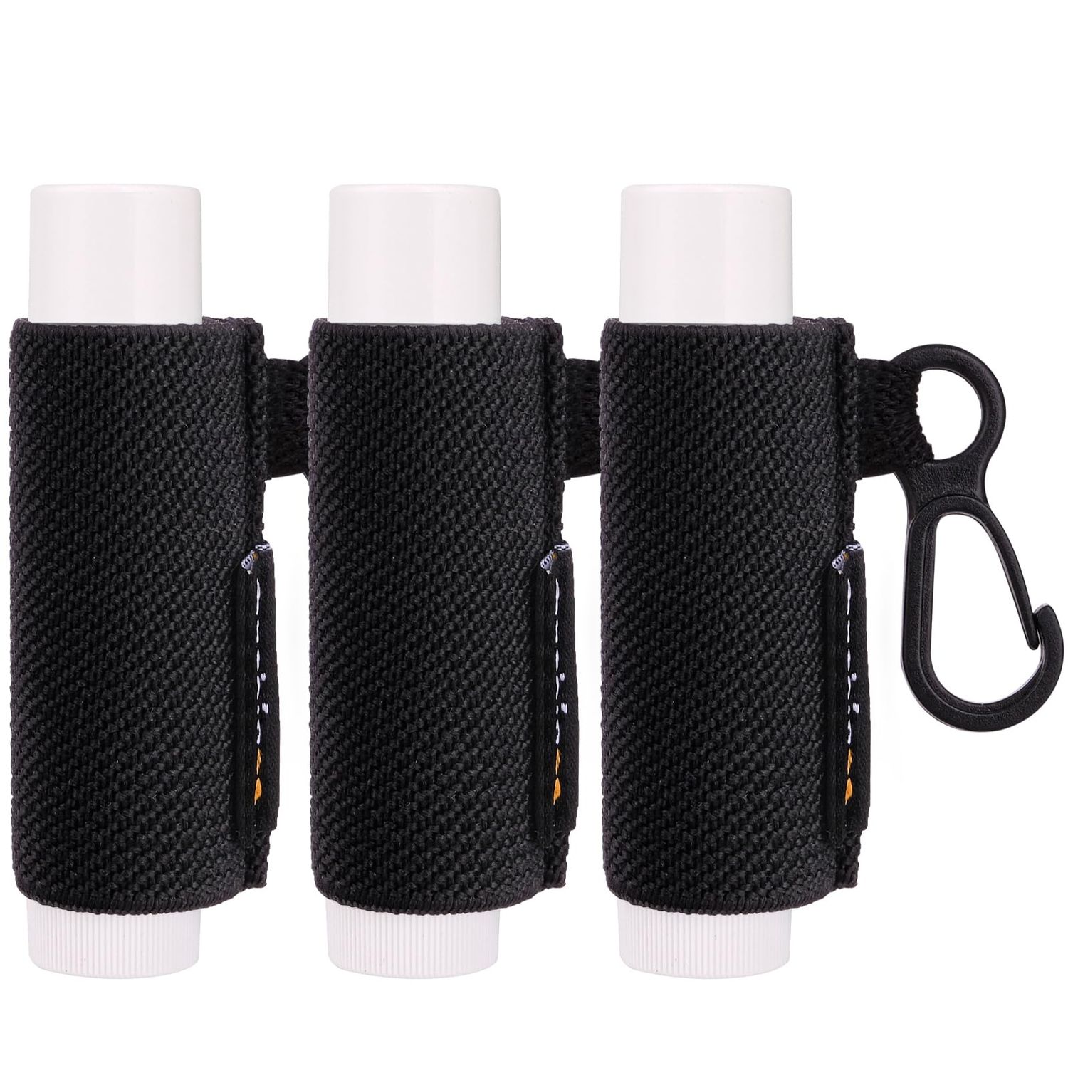LUCKINEE 3PCS Lip Balm Holder Keychain Clip Chapstick Holder Key Chain Lipstick Holder Lip Gloss Sleeve with Quick Release Clip-Tight Elastic Holder Sleeve for Fat and Slim Lip Balms