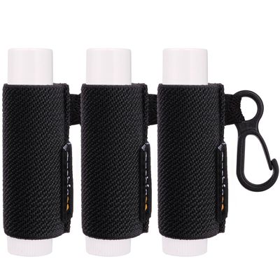 LUCKINEE 3PCS Lip Balm Holder Keychain Clip Chapstick Holder Key Chain Lipstick Holder Lip Gloss Sleeve with Quick Release Clip-Tight Elastic Holder Sleeve for Fat and Slim Lip Balms