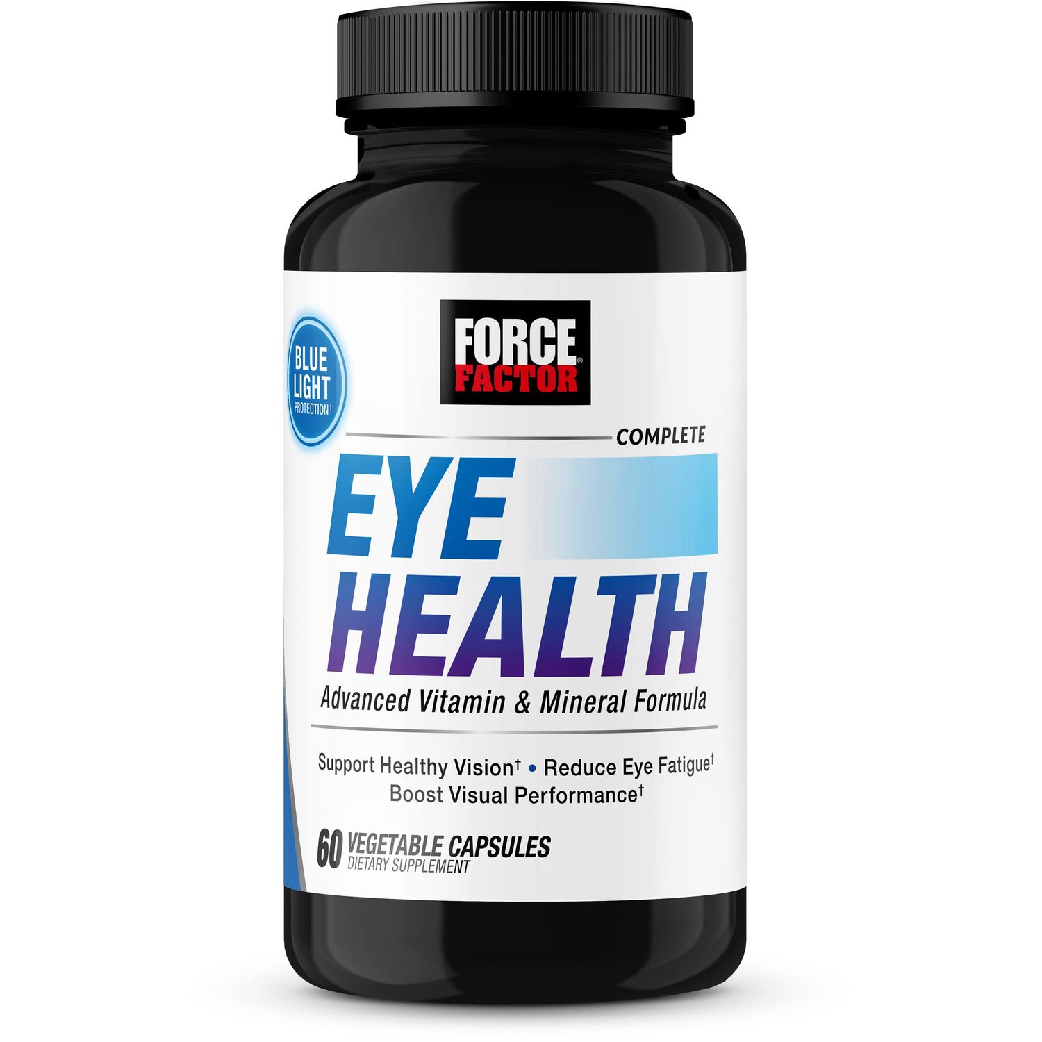 FORCE FACTOR Complete Eye Health, Clinical Strength Eye Vitamins with Lutein &amp; Zeaxanthin to Support Vision, Eye Function, and Blue-Light Protection, Eye Health Supplements for Adults, 60 Capsules