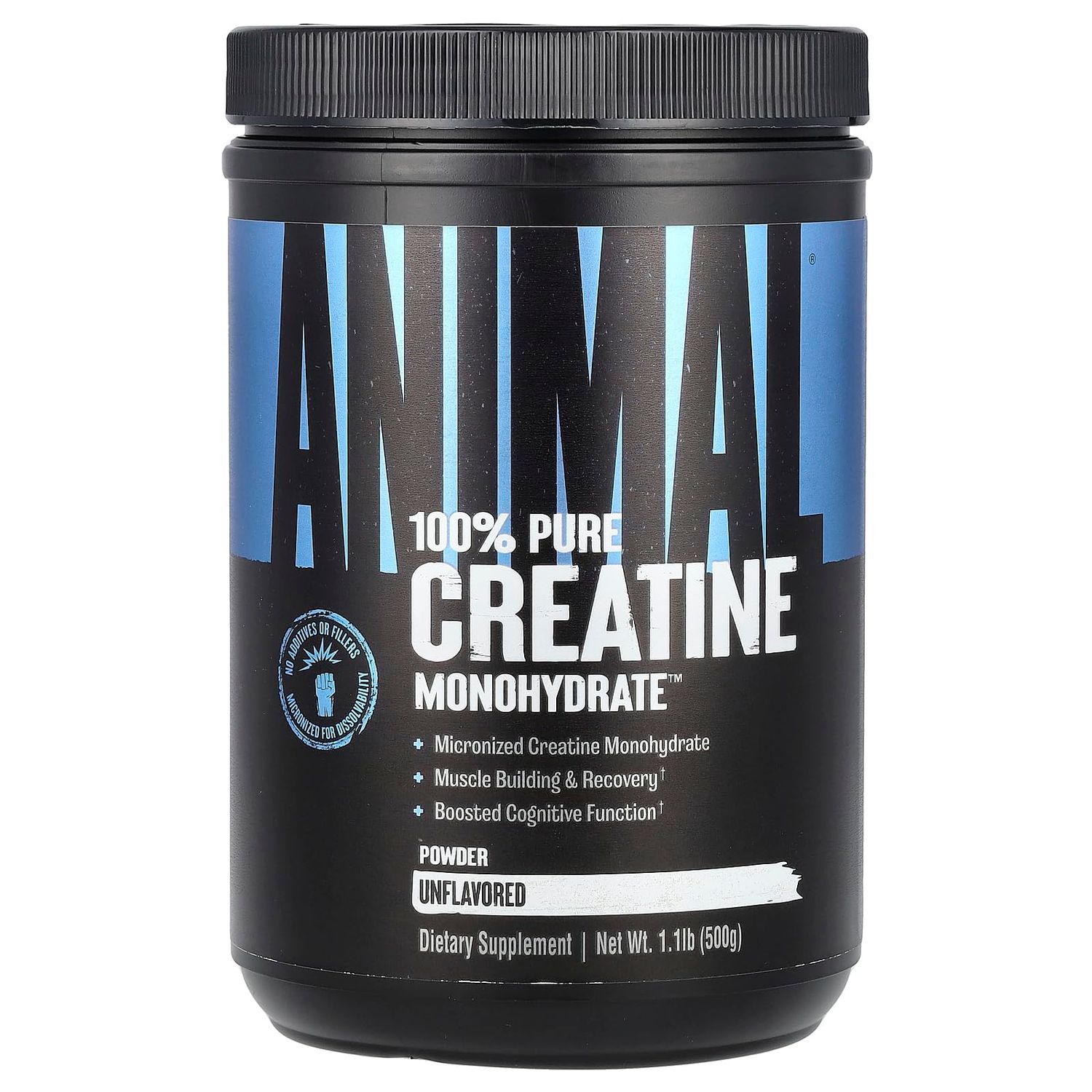 Animal Micronized Creatine, Monohydrate Powder, Unflavored, 1.1 lb (500 g)