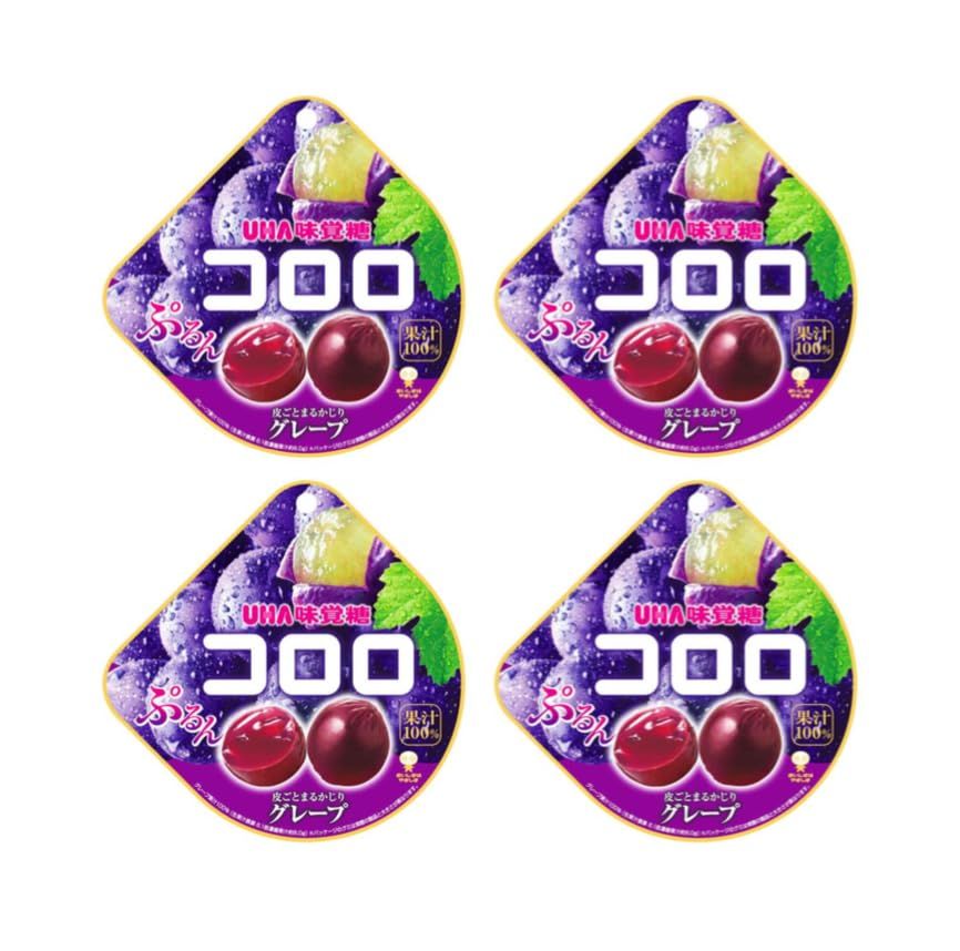 Konbini Japan - Kororo Japanese Authentic Gummy Candy Sweets - Grape Flavor (Pack of 4)