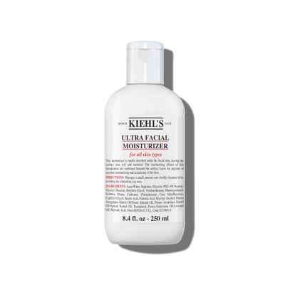 Kiehl&#39;s Ultra Facial Moisturizer, for Easy Daily Hydration, Infused with Squalane and Glycerin, Replenishes Moisture Barrier and Softens Skin, Suitable for All Skin Types, Fragrance-Free - 8.4 fl oz