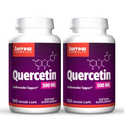 Jarrow Formulas Quercetin 500 mg - 100 Veggie Caps, Pack of 2 - Supports Antioxidant Status, Cardiovascular Health &amp; Immune Health - 200 Total Servings