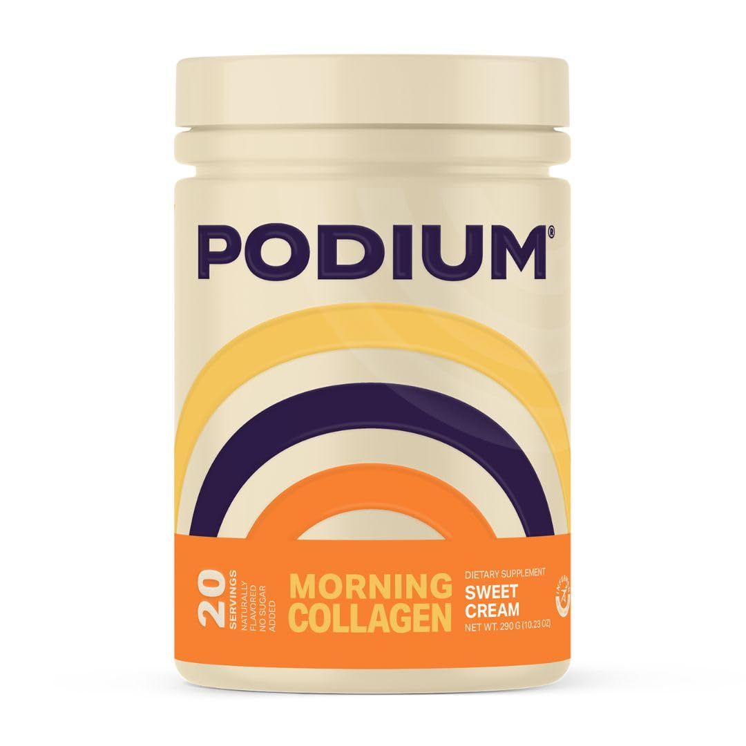 Podium Nutrition, Morning Collagen, Sweet Cream, 20 Servings, Collagen Protein, Gluten Free, Soy Free