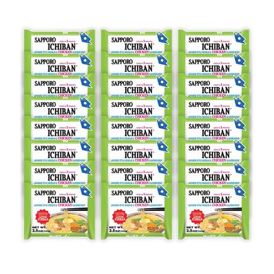 SAPPORO ICHIBAN Ramen Noodles, Chicken Flavor, No. 1 Tasting Japanese Instant Noodles (3.5 Oz./ 99.2 g) | 24 Pack