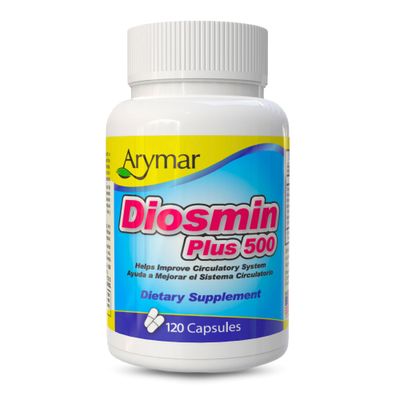 Arymar Diosmin Plus 500 - Circulatory System Support Supplement, 500mg, 120 Capsules