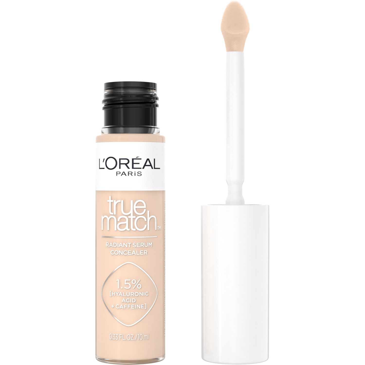 L&#39;Oreal Paris True Match Radiant Serum Concealer, Brightening Under Eye Concealer Make Up with 1.5 Hyaluronic Acid and Caffeine, W3, 0.33 Oz