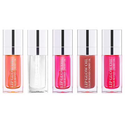 Yasovigi Hydrating Lip Oil Plumping Lip Tint Moisturizing Lip Gloss, Transparent Lip Balm Care Stick Nourishing Repairing Non-sticky, Moisture&amp;Lighten Lip Lines (5 Colors Set)
