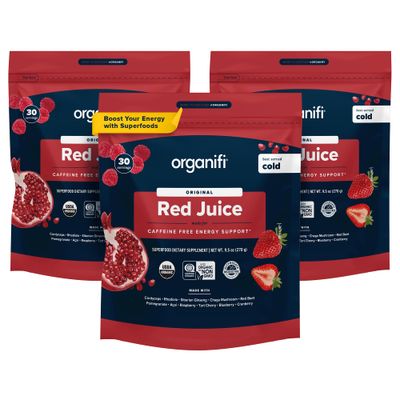 Organifi Red Juice - Energy Powder Reduces Afternoon Crashes and Boosts Digestion and Immune System, 90 Servings