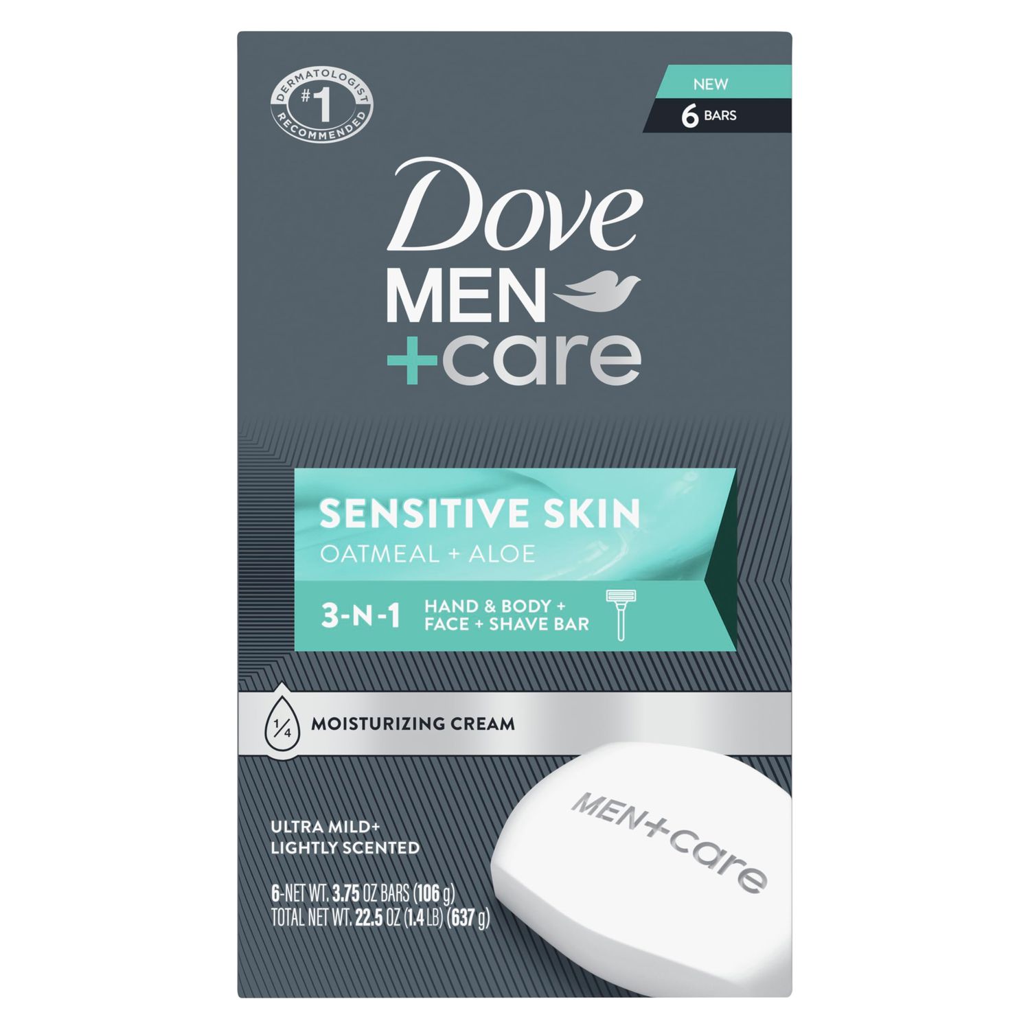 Dove MenCare Hand &amp; Body Face Shave Bar Sensitive Skin 6 Count for sensitive skin 3.75 oz