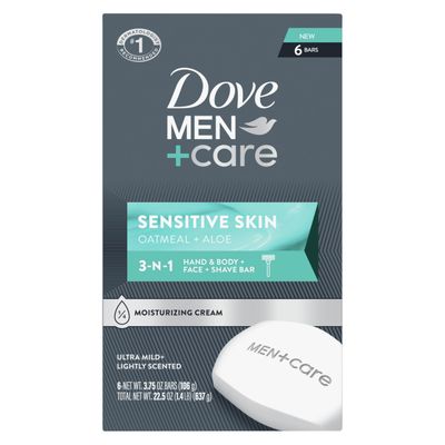 Dove MenCare Hand &amp; Body Face Shave Bar Sensitive Skin 6 Count for sensitive skin 3.75 oz