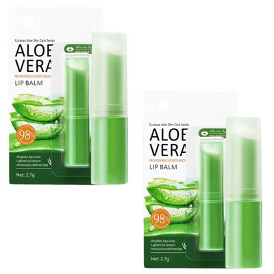 Aloe Vera Lipstick, Natural Moisturizing Lip Balm Lipstick for Women Long Lasting Nourishing LipStick Lip Care for Dry Cracked Lips (2)