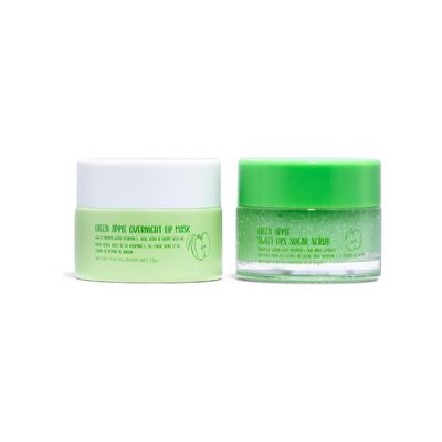 W7 Sweet Dreams Lip Scrub &amp; Overnight Lip Mask Duo - 2 Piece Gift Set - Apple Flavour - Exfoliate, Condition, Soothe &amp; Hydrate