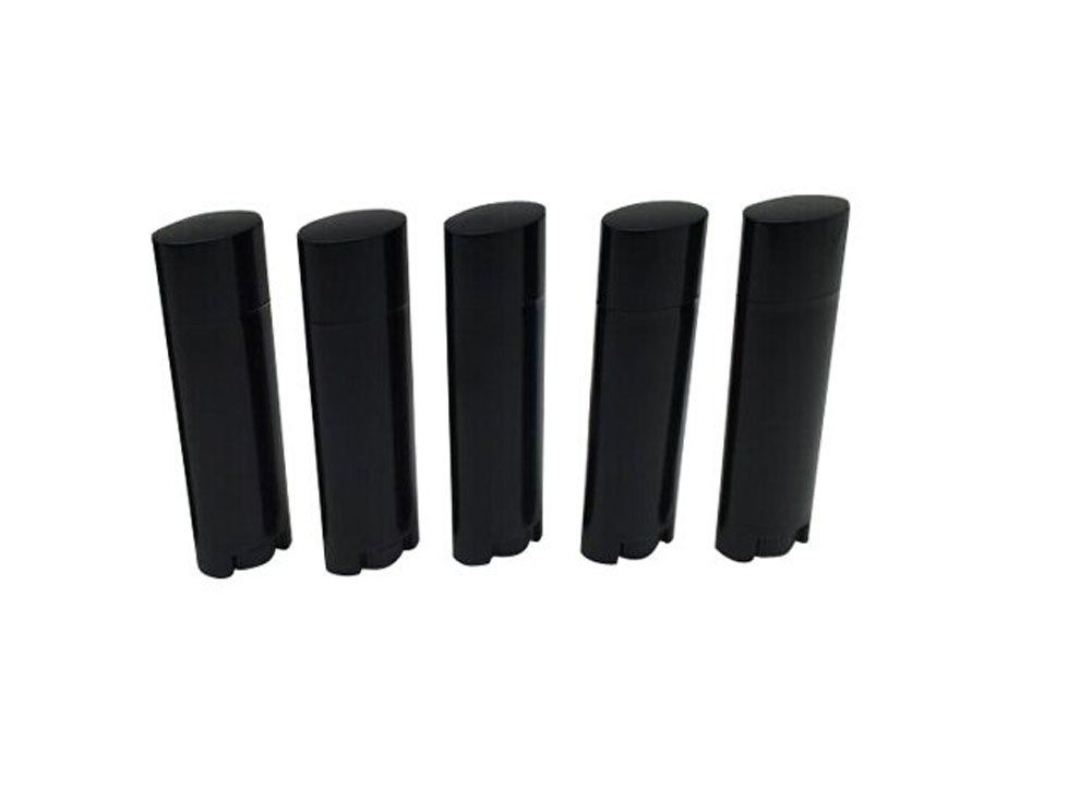 TOPWEL 4.5g Black Empty Plastic Oval Lip Balm Tubes (30PCS)