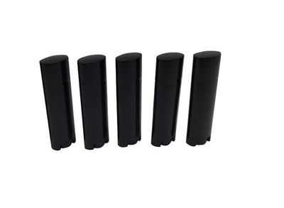 TOPWEL 4.5g Black Empty Plastic Oval Lip Balm Tubes (30PCS)