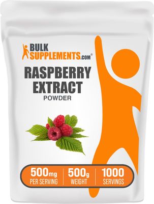 BulkSupplements.com Raspberry Extract Powder - from Raspberry Fruit, Antioxidant Source, Herbal Supplement - Gluten Free, 500mg per Serving, 500g (1.1 lbs) (Pack of 1)