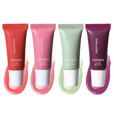 4 Color Glossy Lip Butter Balm Set, Hydrating Jelly Tint Lip Stain Natural Plumping Lip Gloss, High Shiny Finish Lip Glow Oil, Lip Care Lip Mask for Soft &amp; Smooth &amp; Protect Dry Lip (A, 4PCS)