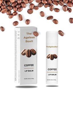 TheAgelessBox Coffee Lip Balm - Natural Moisturizing Lip Care, Organic Plant-Based Formula with Cold-Pressed Oils &amp; Antioxidants, Vegan, Cruelty-Free