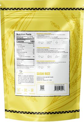 Soeos Sushi Rice, Medium Grain Rice, Sticky Rice for Sushi Rolls and Japanese Food, 2 Pound (32 Ounce)