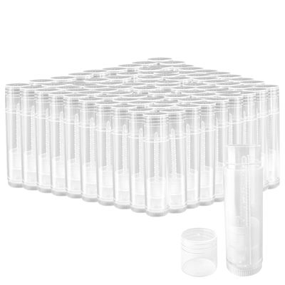 Zenihol Empty Lip Balm Tubes for DIY Lipstick with Leak-proof Caps, 100-Pack Lip Balm Containers BPA Free,Transparent