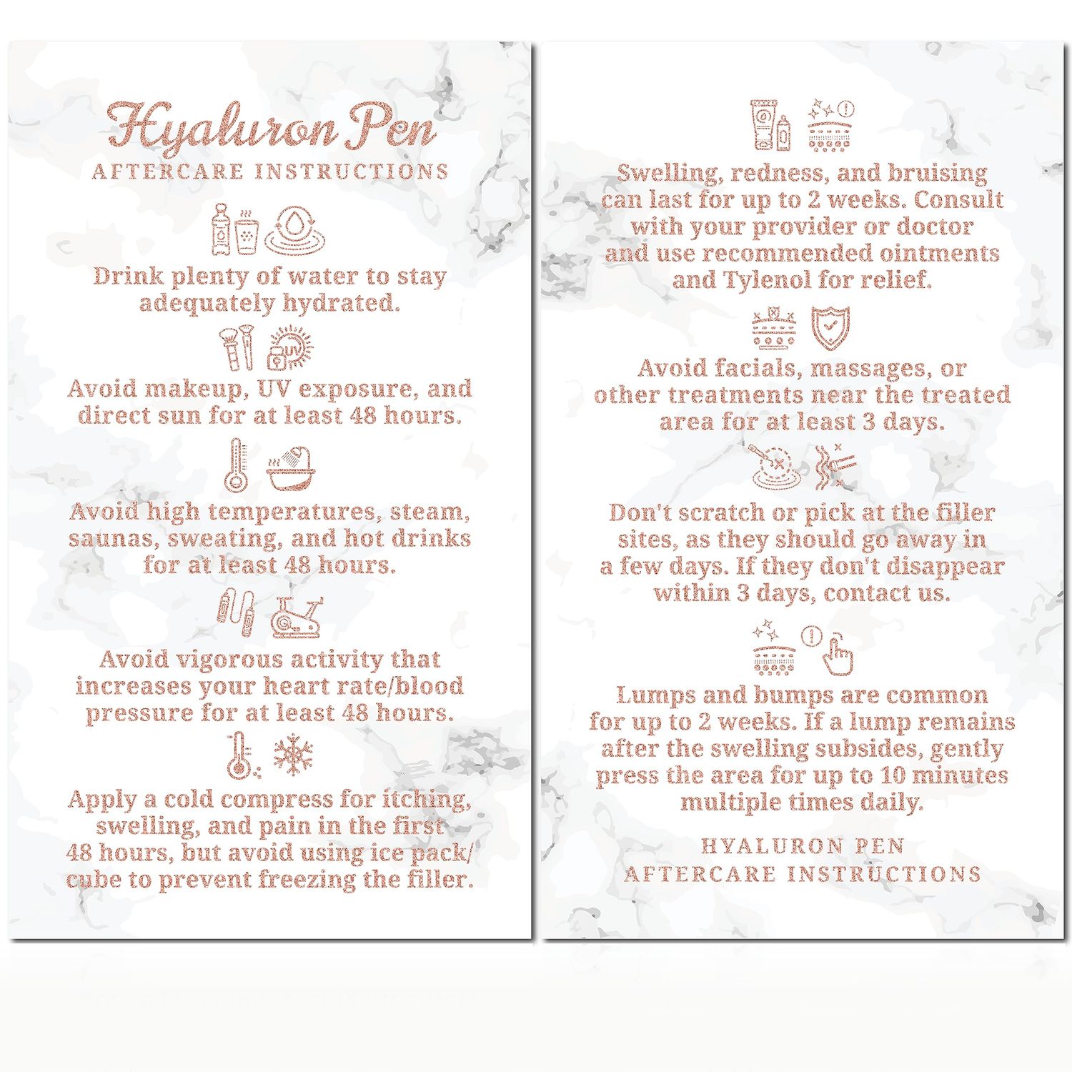 Havongki - 100 Pack - Premium Hyaluron Pen Lip Filler Aftercare Instructions Card 2 x 3.5&quot; Accessories Supplies Kit Care - HP21A100_N