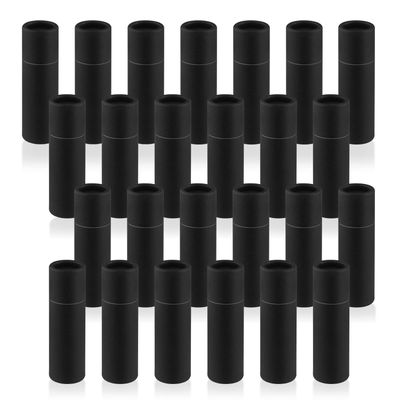 Mirrline 25 Pcs 7g/0.24oz Paperboard Lip Balm Tubes Refillable Cardboard Chapstick Container Push Up Kraft Paper Lipstick Tube for DIY Cosmetic Deodorant Solid Perfume - Black