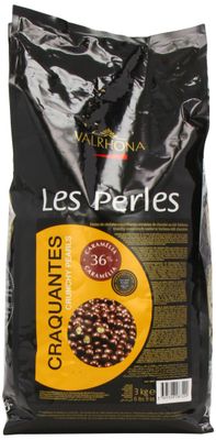 Valrhona &quot;Les Perles Craquantes&quot; Crunchy Cereal Pearls Coated in Milk Chocolate, Caramel Flavored, 36 Cocoa, 3kg./6.6lb.