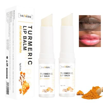 2PCS Turmeric Lip Scrub for Dark Lips, Moisturizing Lip Blam for Smokers, Exfoliating Lip Blam, Dark Lips Corrector Cream, Lip Exfoliator Scrub for Lip Softening &amp; Hydration, Fade Lip Lines