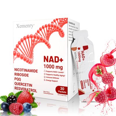 NAD Supplement 1000mg Liquid - Nicotinamide Riboside Resveratrol Supplements for Men &amp; Women - NMN Alternative for Enhanced Energy &amp; Anti-Aging, Focus - 30 Packets