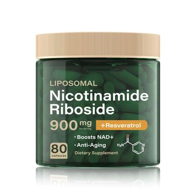 HHerbionix 100 Pure NAD Resveratrol Supplement 36000mg/Bot, 500mg Liposomal Nicotinamide Riboside, 150mg Organic Resveratrol, 250mg Quercetin /2Capsules, Antioxidants Supplement, Safe&amp; Hypoallergenic