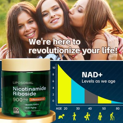 HHerbionix 100 Pure NAD Resveratrol Supplement 36000mg/Bot, 500mg Liposomal Nicotinamide Riboside, 150mg Organic Resveratrol, 250mg Quercetin /2Capsules, Antioxidants Supplement, Safe& Hypoallergenic