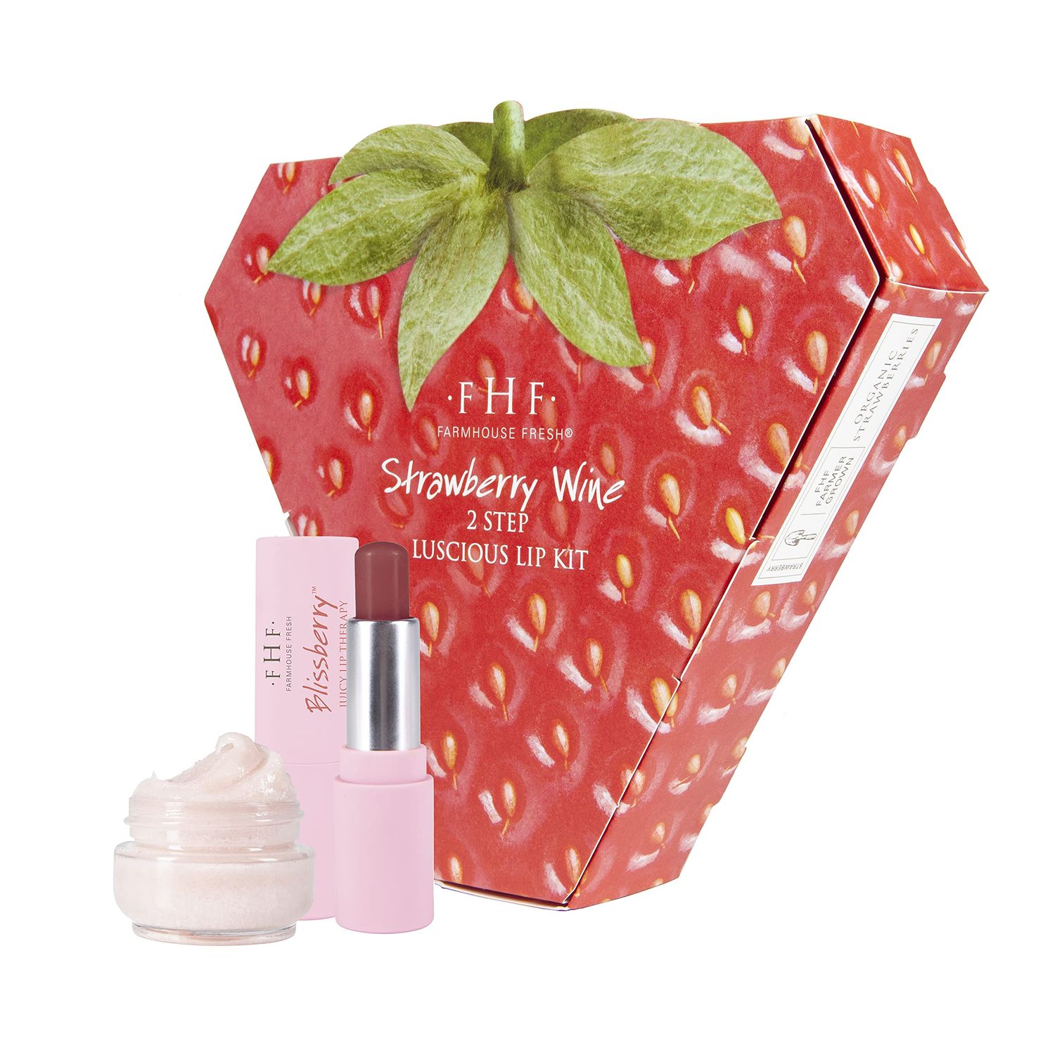 FarmHouse Fresh Strawberry Wine 2-Step Polish &amp; Treat Lip Kit, 4.4 oz.