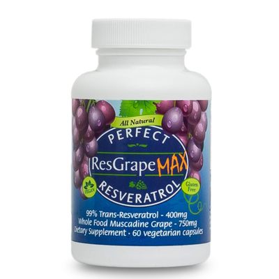 Perfect Supplements - Perfect ResGrape Resveratrol MAX - 60 Capsules - Trans-Resveratrol &amp; Organic Muscadine Grapes - Promotes Anti-Aging