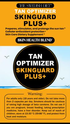 Tan Optimizer SkinGuard Plus - Sugar-Free Tanning & Anti-Aging Supplement with 240mg Polypodium, Beta Carotene & Antioxidants for Radiant, Youthful Skin - 30 Capsules
