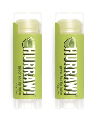Hurraw! Green Tea Lip Balm, 2 Pack: Organic, Certified Vegan, Cruelty and Gluten Free. Non-GMO, 100 Natural Ingredients. Bee, Shea, Soy and Palm Free. Made in USA