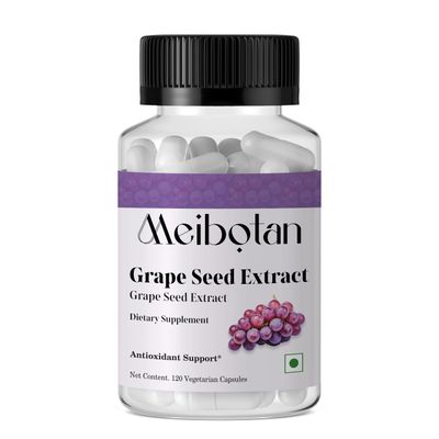 MEIBOTAN Grape Seed Extract, Maximum Strength 500 mg (a Highly Concentrated Extract with a Minimum of 90 Polyphenols), 120 Veg Capsules
