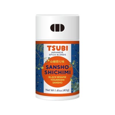 Tsubi Japanese Spice Blends - Sansho Shichimi - Black Sesame Togarashi Sansho - 1 container - 40g