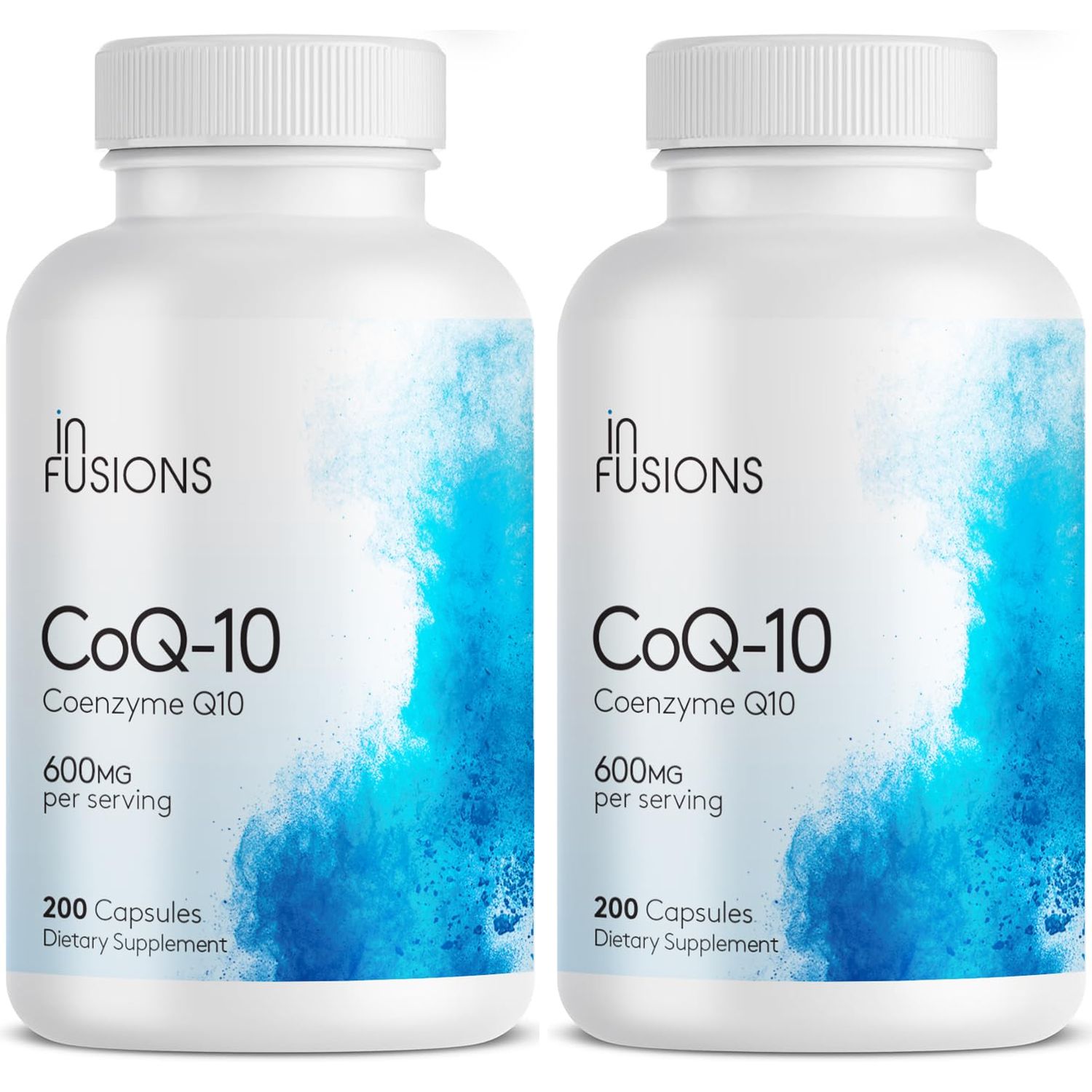 Infusions Maximum Strength Pure CoQ10 600mg 200 Capsules High Absorption Gluten Free Non-GMO (2)